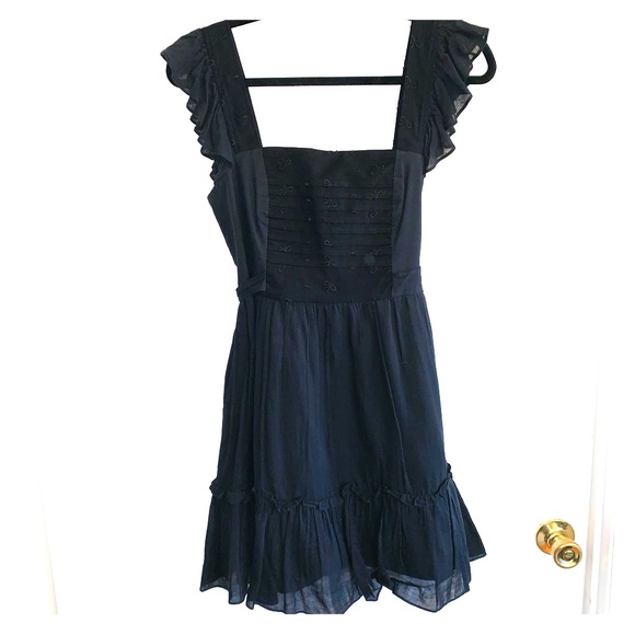 Vintage Betsey Johnson Black Embroidered Dress - Picture 1 of 6